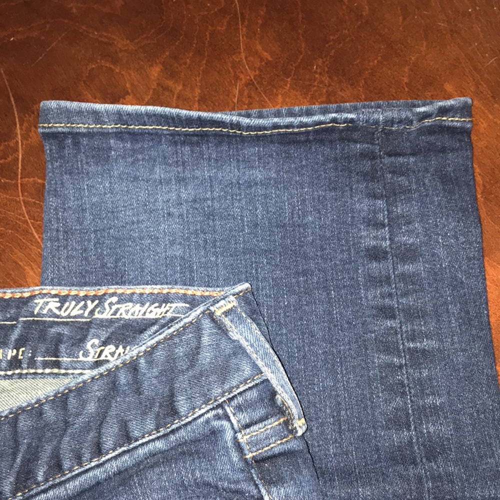 Eddie Bauer Women’s Jeans 12L Truly Straight Leg Dark Denim Wash - Picture 7 of 13